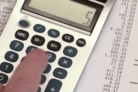 Calculator adding numbers V1 - NTSC Stock-Footage 683543