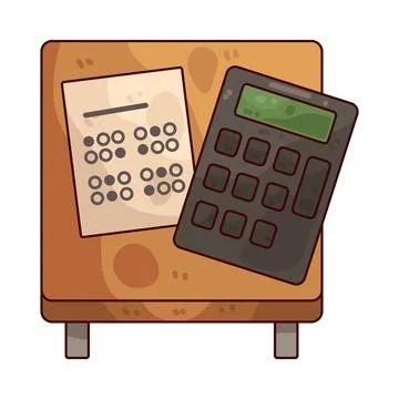 Calculator and answer illustration Stock Illustration