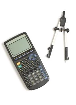 Calculator and circle tool Stock Photos
