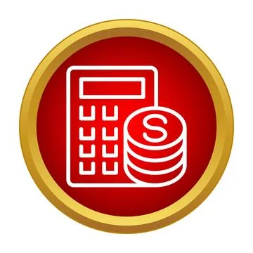 Calculator and coin stack representing financial accounting Stock Illustration