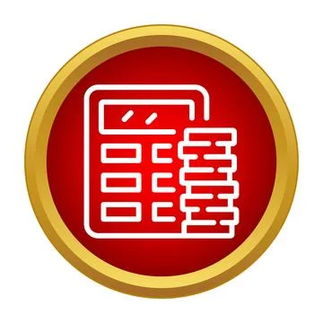 Calculator and coin stack representing finance management Stock Illustration