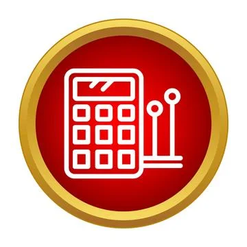 Calculator and data graph icon illustrating mathematics Stock Illustration