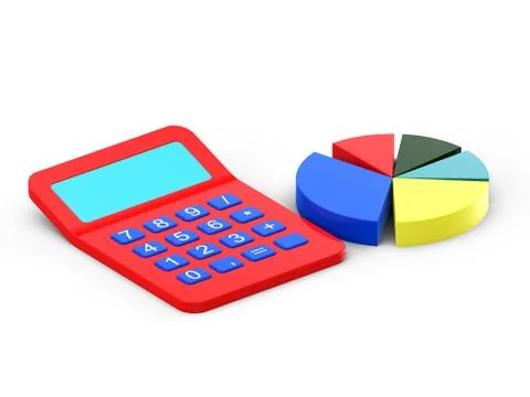 Calculator and diagram Stock-Illustration