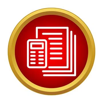 Calculator and document icon representing financial accounting Illustrazione stock