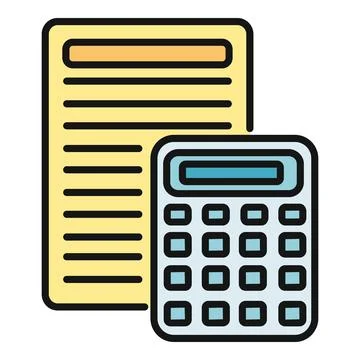 Calculator and document icon representing financial accounting Stock Illustration