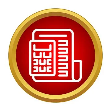 Calculator and document presenting financial accounting data icon Stock Illustration