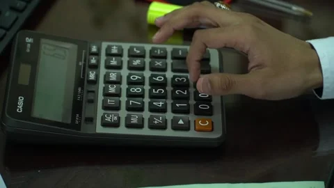 Calculator and Documents Stock Footage 315787432
