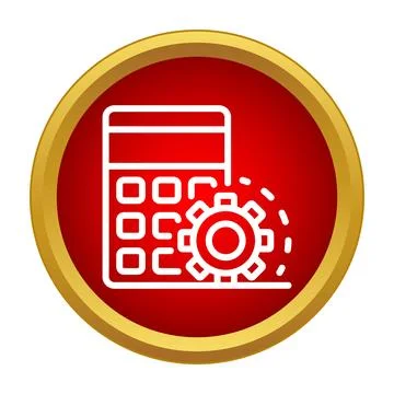 Calculator and gear icon processing settings Stock Illustration
