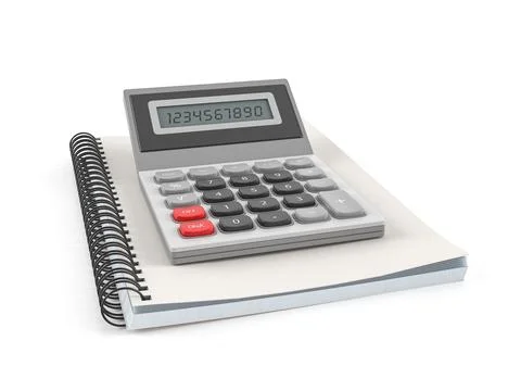 Calculator and notebook Stock Illustration