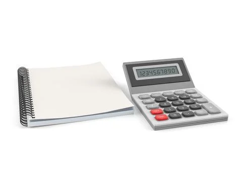 Calculator and notebook Foto stock