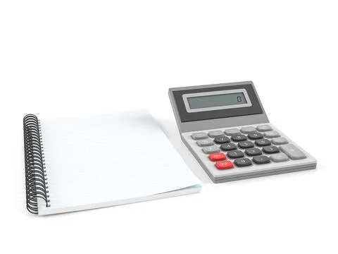 Calculator and notebook Foto stock