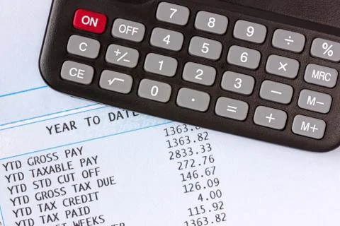 Calculator and payroll Stock Photos
