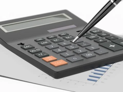 Calculator and pen イラスト素材