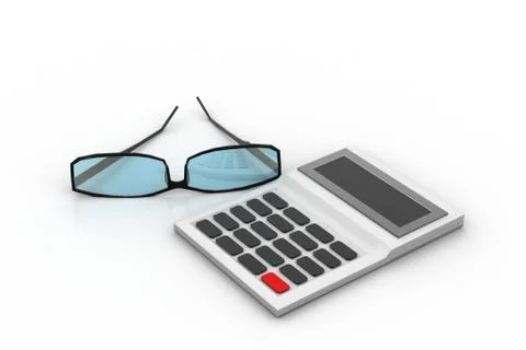 Calculator and spectacle Free Stock Illustration