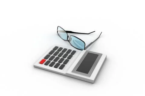 Calculator and spectacle Free Stock Illustration