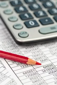 Calculator and statistics Stock-Fotos