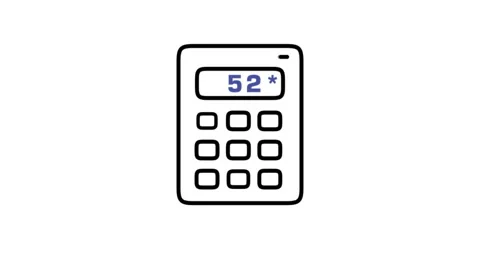 Calculator animated icon displaying arithmetic calculation symbols Vídeo Stock 341941164