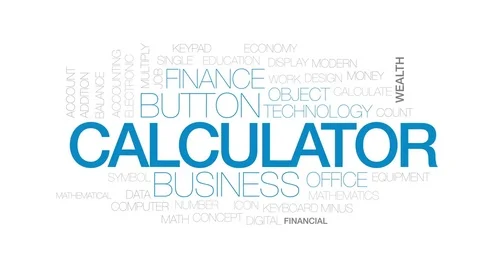 Calculator animated word cloud, text design animation. Kinetic typography. Stock Footage 76887136