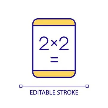 Calculator app on tablet computer RGB color icon Stock Illustration