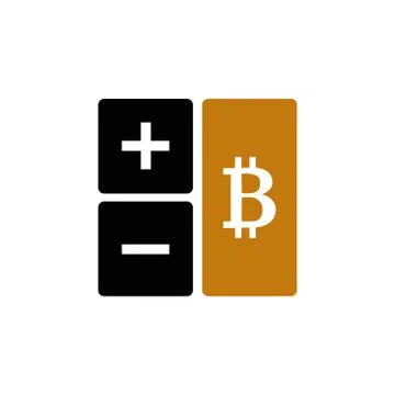 Calculator with bitcoin sign Stock Illustration