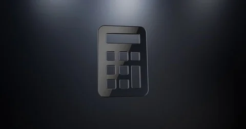 Calculator Black 3d Icon Stock Footage 73356917