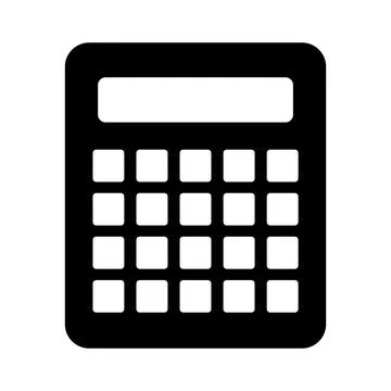Calculator black vector icon on white background Stock Illustration