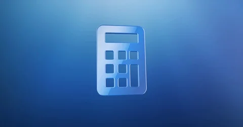 Calculator Blue 3d Icon Stock Footage 73356949