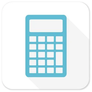 Calculator blue flat icon Stock Illustration