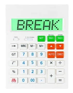 Calculator with BREAK Stock Illustration