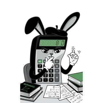Calculator Bunny Math Tutor Иллюстрация