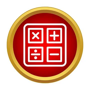 Calculator button icon with basic math symbols Ilustración de archivo
