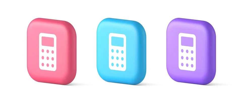 Calculator button mathematical number counting web application design 3d re.. イラスト素材