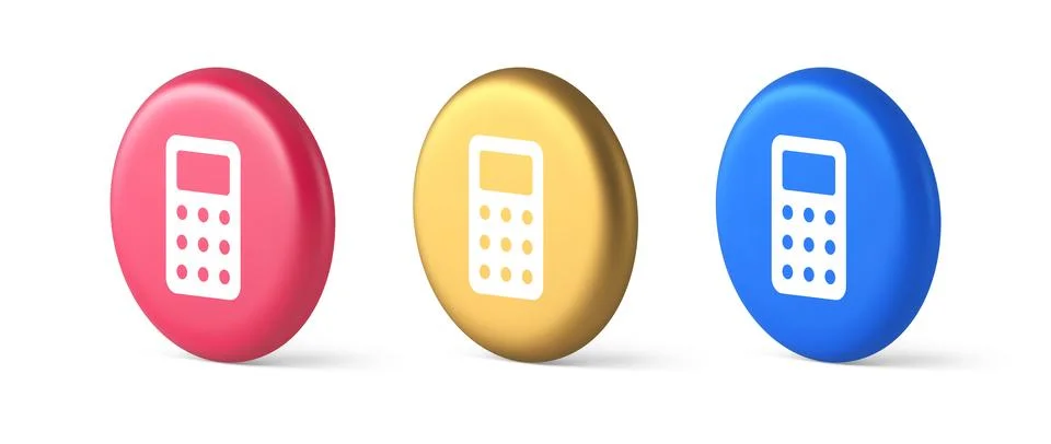 Calculator button mathematical number counting web application design 3d re.. Stock Illustration