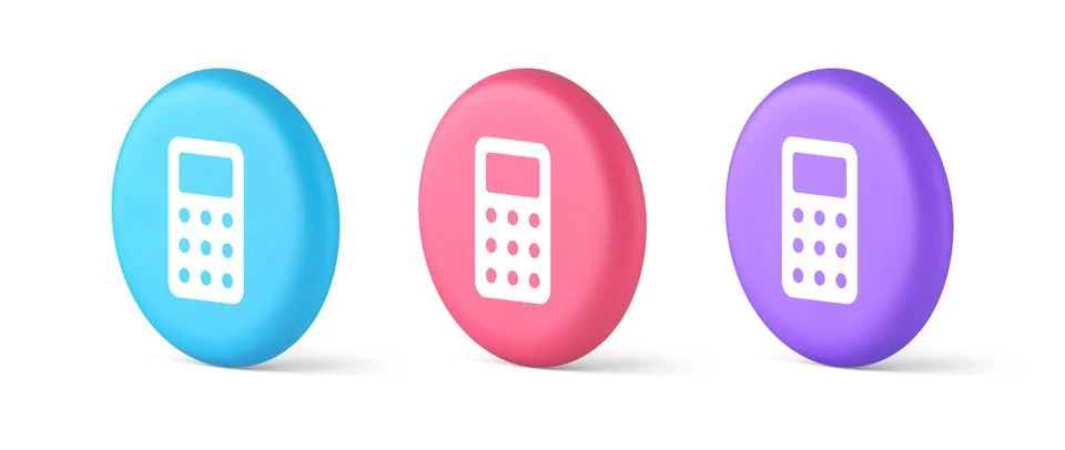 Calculator button mathematical number counting web application design 3d is.. イラスト素材