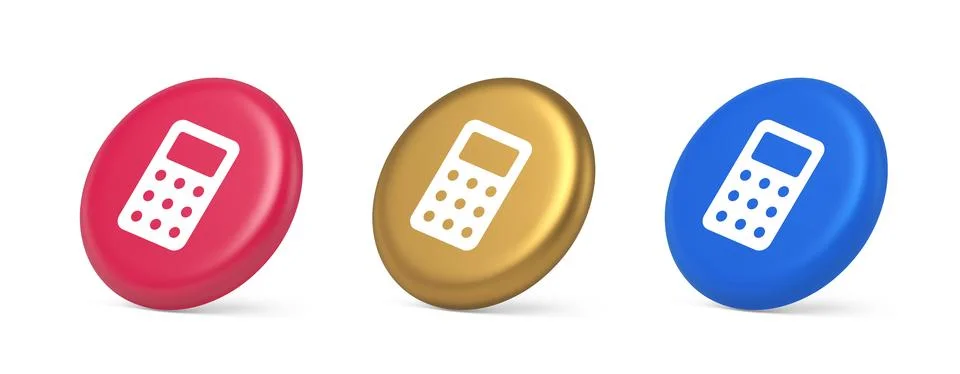 Calculator button mathematical number counting web application design 3d re.. イラスト素材