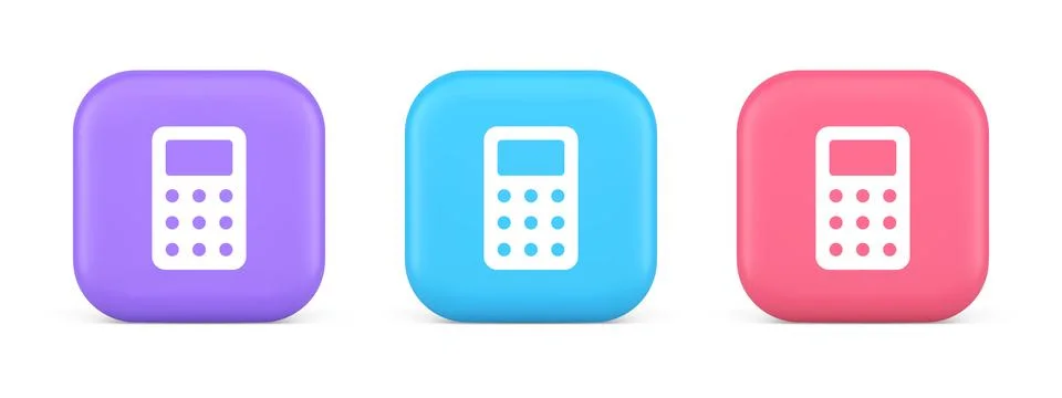 Calculator button mathematical number counting web application design 3d re.. Stock Illustration