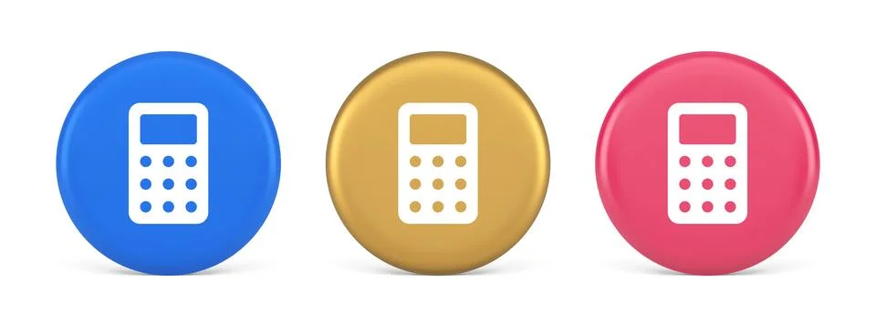 Calculator button mathematical number counting web application design 3d re.. Stock Illustration