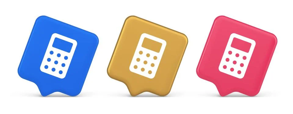 Calculator button mathematical number counting web application design 3d re.. Stock Illustration