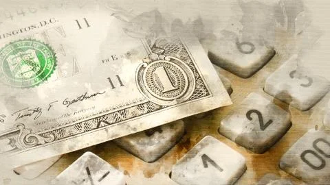 Calculator buttons close-up Stock Illustration