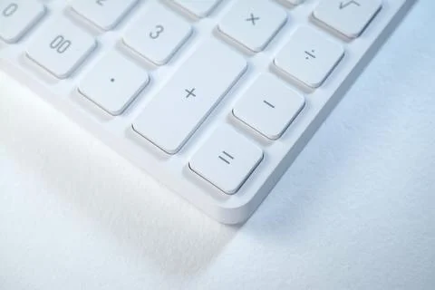 Calculator buttons close Stock Photos