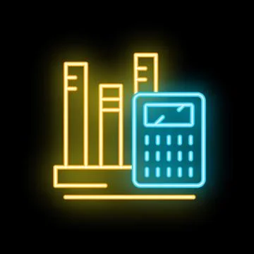 Calculator calculating growing bar graph, business growth concept Stock Illustration