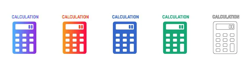 Calculator Calculation Math Icons Stock Illustration