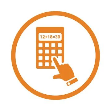 Calculator, calculation, mathematics icon. Orange color vector EPS. Stock Illustration