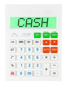 Calculator with CASH Stockillustratie