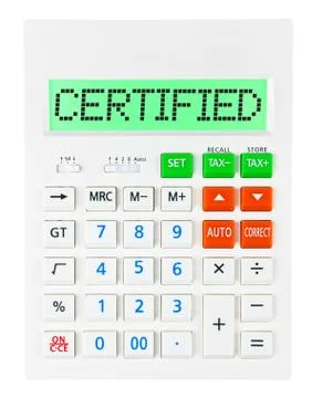 Calculator with CERTIFIED Stockillustratie