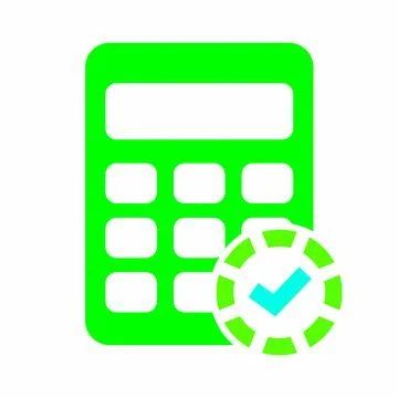 Calculator With Check Mark Icon Stock Illustration