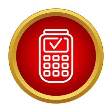 Calculator with check mark icon symbolizing verification and success Stock Illustration