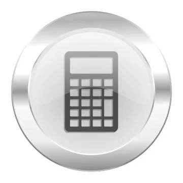Calculator chrome web icon isolated. Stock Illustration