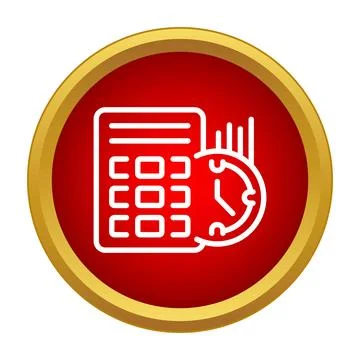 Calculator clock bar graph time management icon Stock Illustration