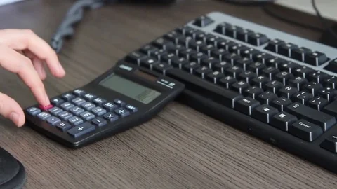 Calculator close up Stock Footage 77046879